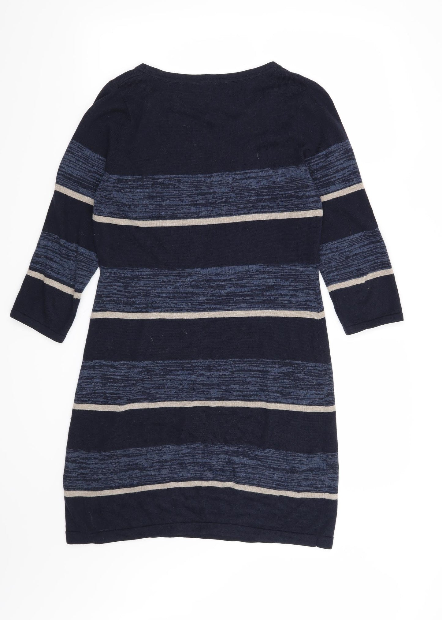 Autograph Womens Blue Striped  Jumper Dress  Size 8