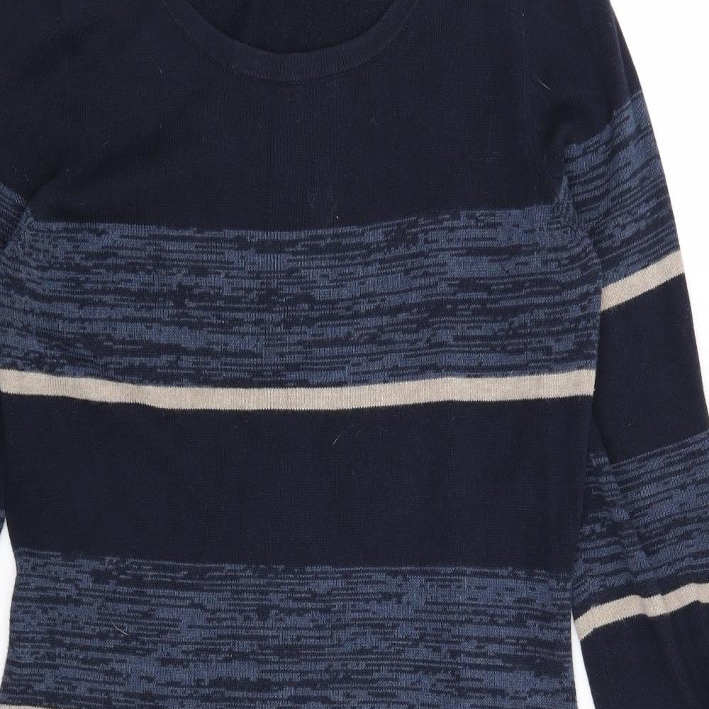 Autograph Womens Blue Striped  Jumper Dress  Size 8