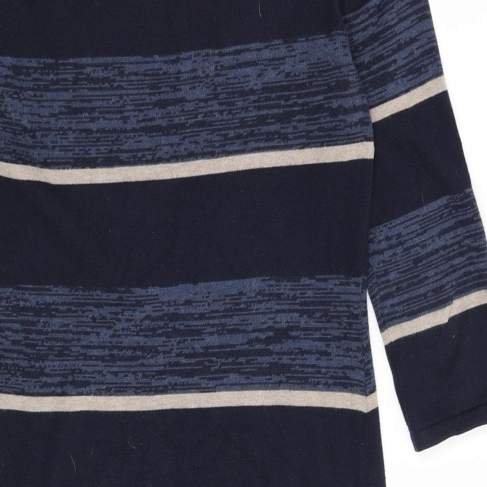 Autograph Womens Blue Striped  Jumper Dress  Size 8
