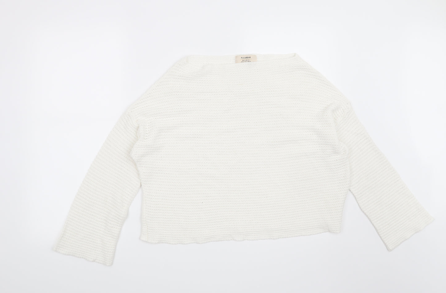 Pull & Bear Womens White   Pullover Jumper Size M