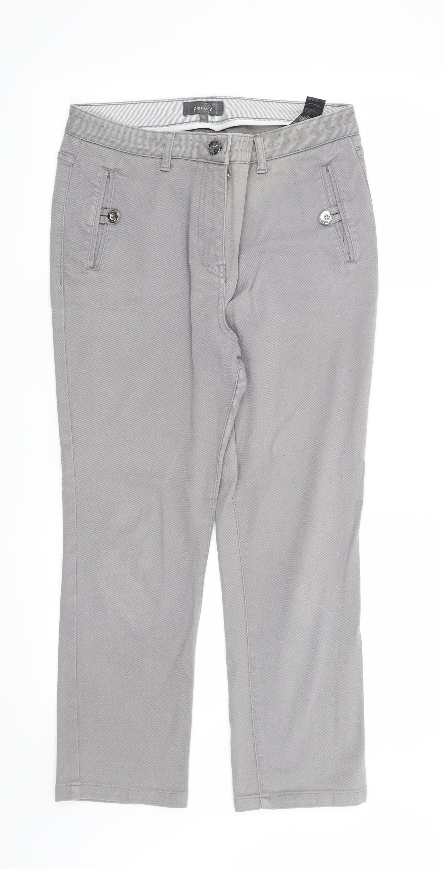 Per Una Womens Grey   Straight Jeans Size 12 L26 in