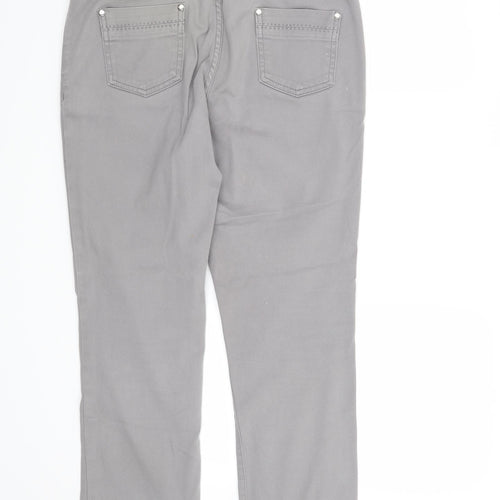 Per Una Womens Grey   Straight Jeans Size 12 L26 in