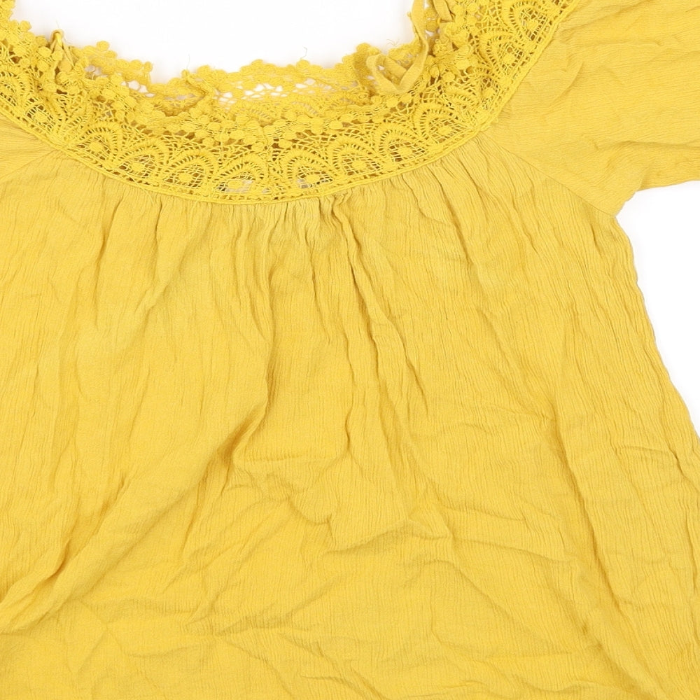 Pep&co Womens Yellow   Basic Blouse Size 8