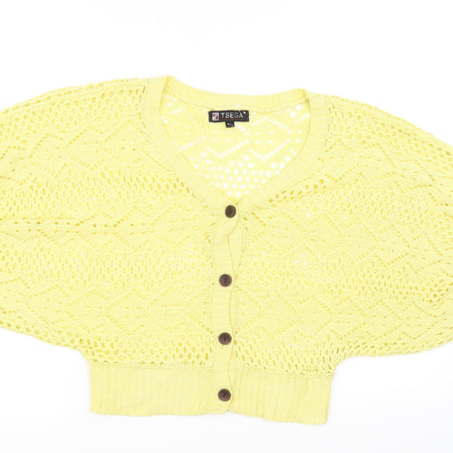 Tsega Womens Yellow   Cardigan Jumper Size L