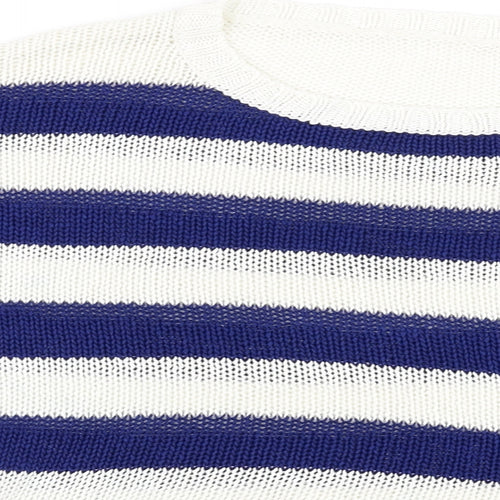 Preworn Womens White Striped  Pullover Jumper Size L