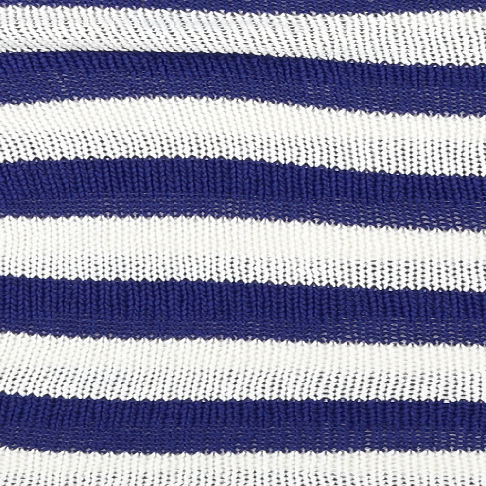 Preworn Womens White Striped  Pullover Jumper Size L