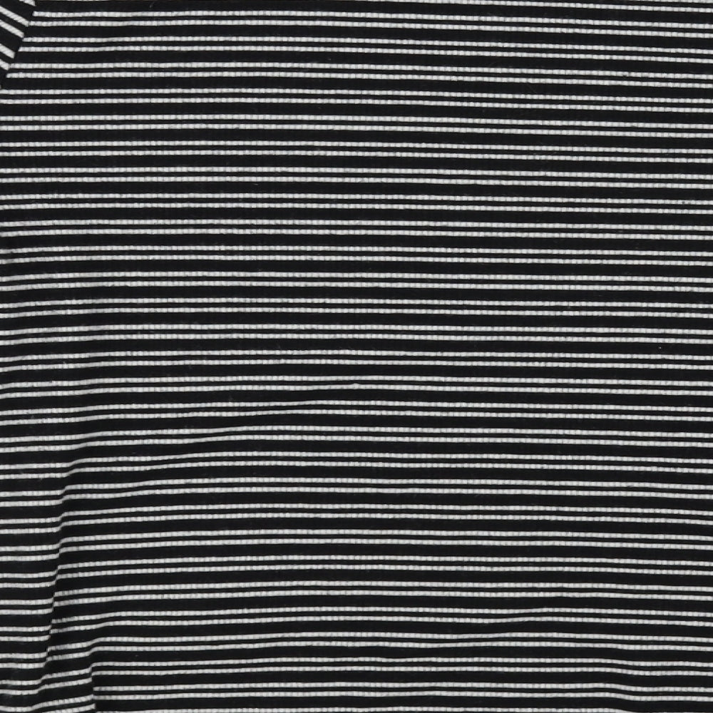 Zara Womens White Striped  Basic T-Shirt Size 6