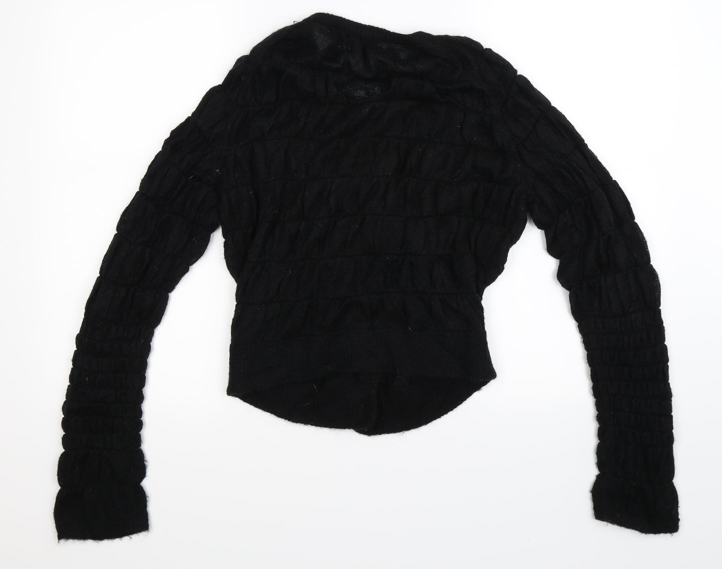 Oui Womens Black  Knit Cardigan Jumper Size 12