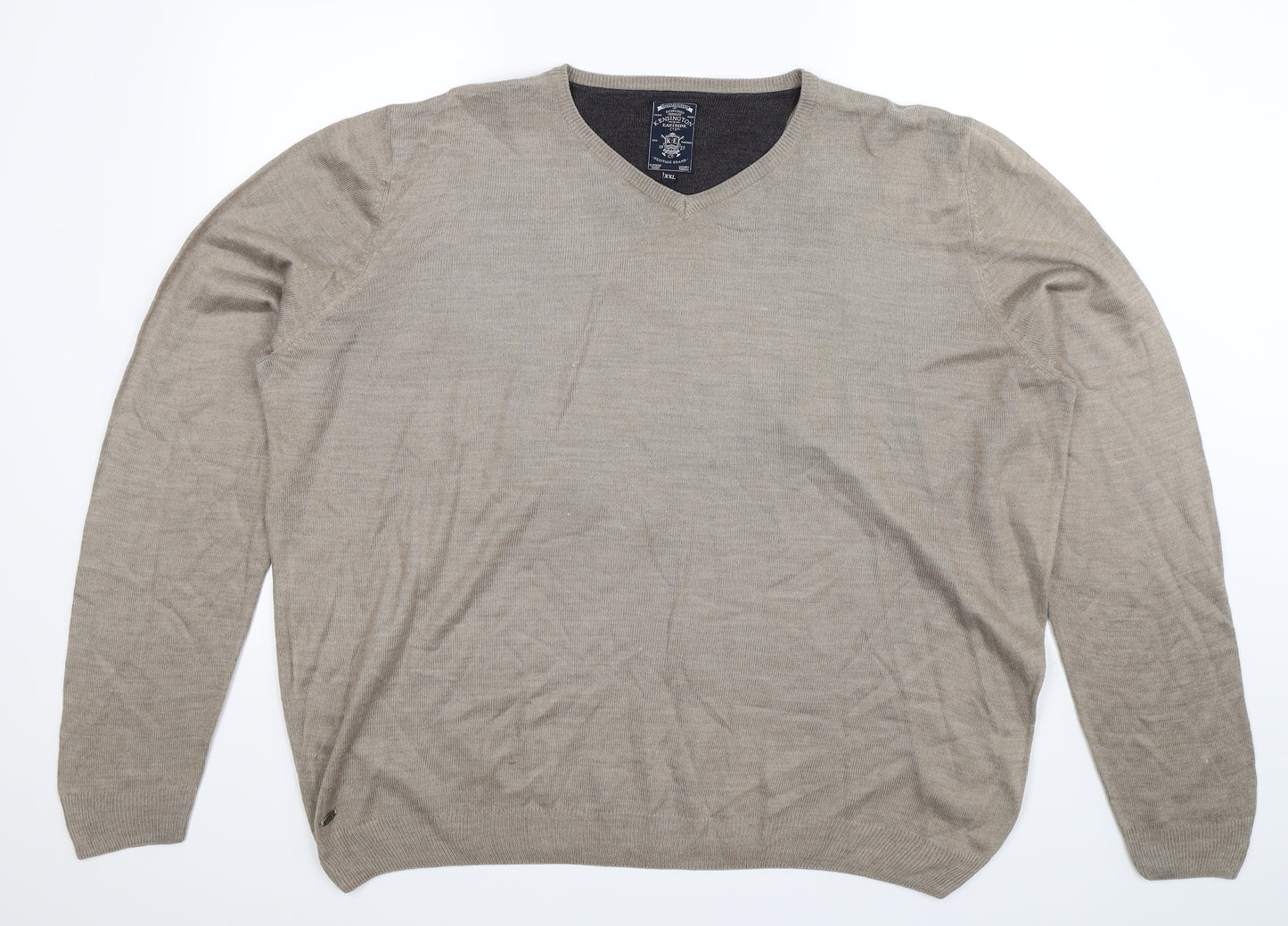 Kensington Mens Grey  Knit Pullover Jumper Size 2XL