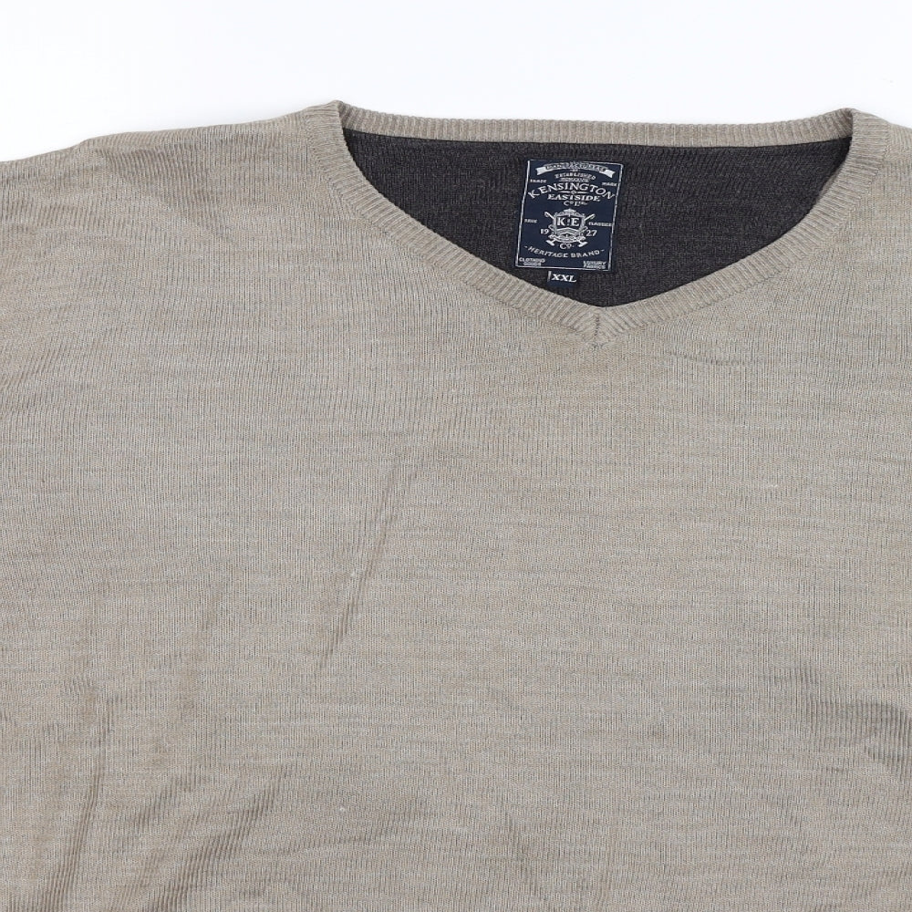 Kensington Mens Grey  Knit Pullover Jumper Size 2XL