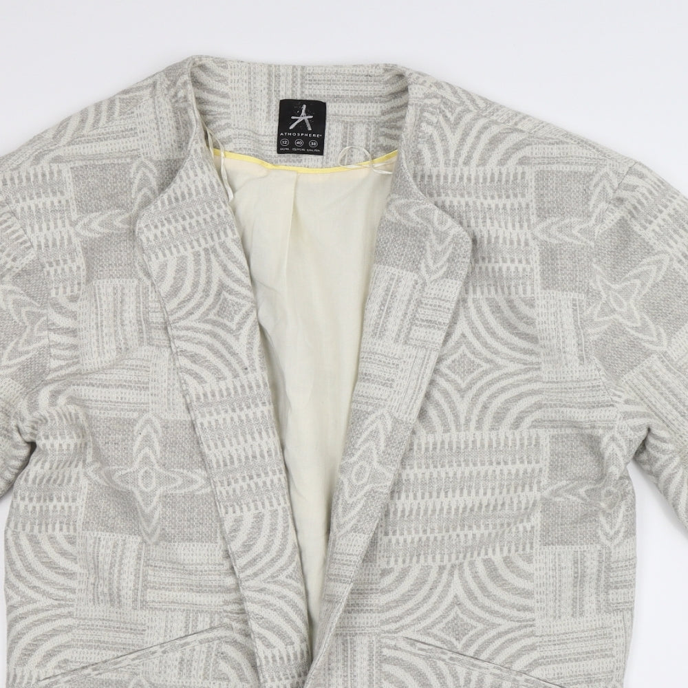 Atmosphere Womens Multicoloured Geometric  Jacket Coat Size 12