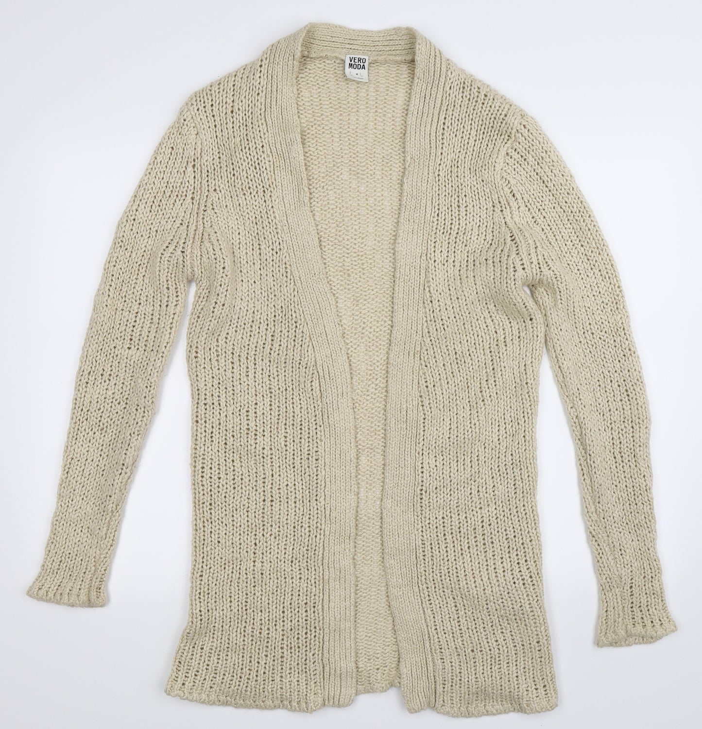 VERO MODA Womens Beige  Knit Cardigan Jumper Size M