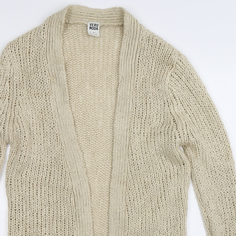 VERO MODA Womens Beige  Knit Cardigan Jumper Size M