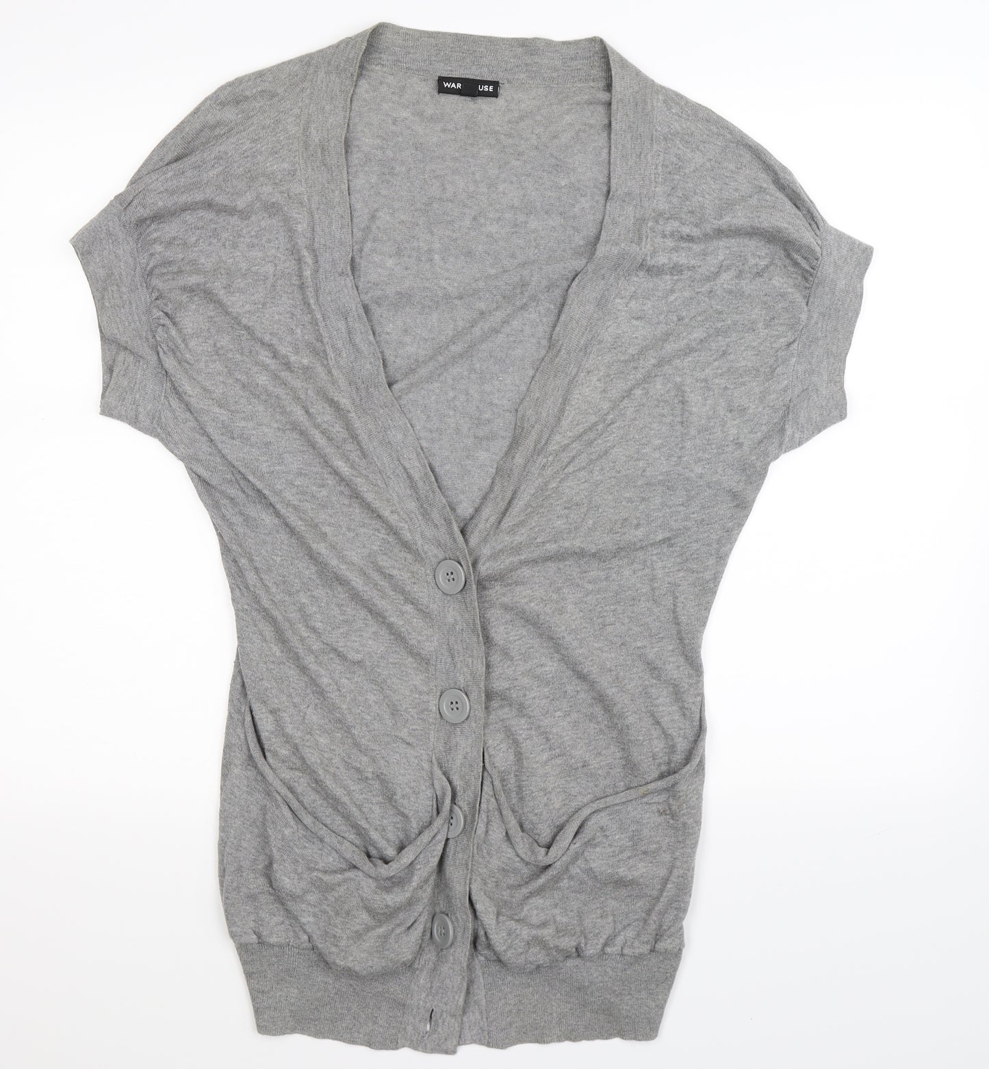Warehouse Womens Grey  Knit Cardigan Jumper Size 10
