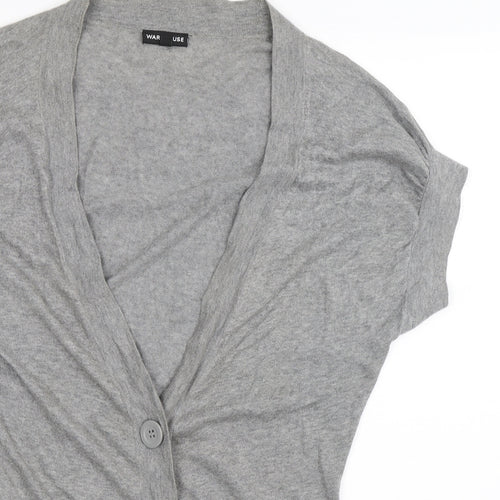 Warehouse Womens Grey  Knit Cardigan Jumper Size 10