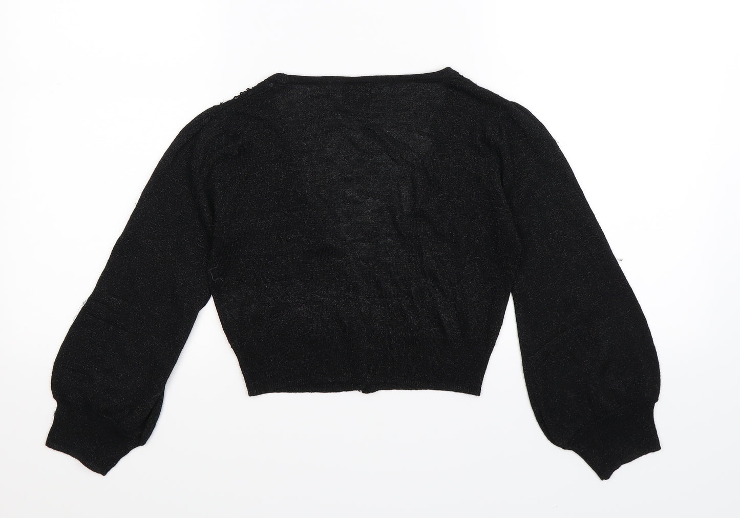 Bay Womens Black  Knit Cardigan Jumper Size 6