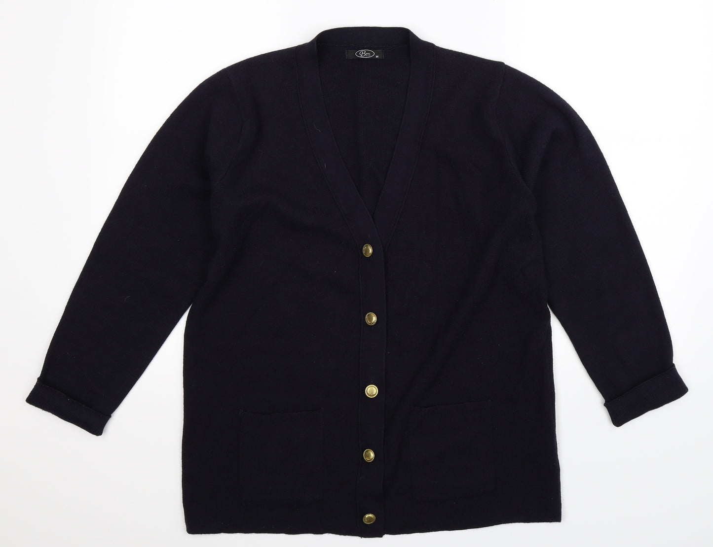 BM Womens Blue  Knit Cardigan Jumper Size M
