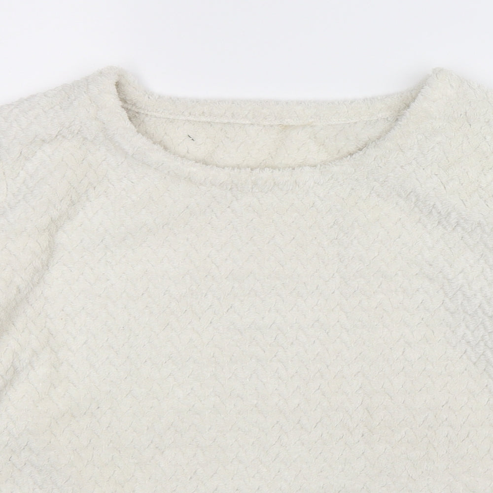 George Womens White  Fleece Top Pyjama Top Size 14