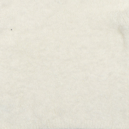 Heart & Soul Womens White  Knit Pullover Jumper Size 12