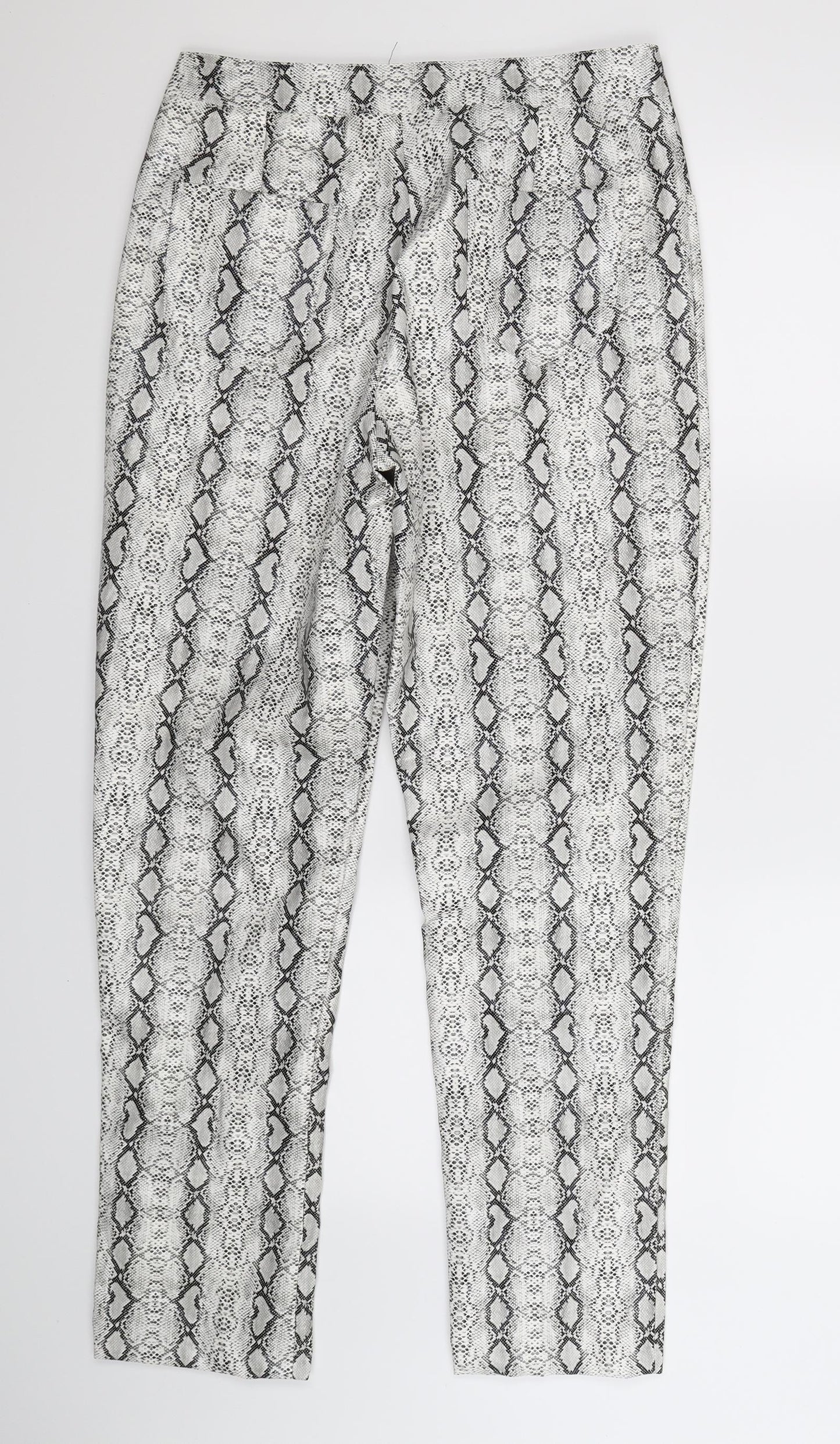 PRETTYLITTLETHING Womens Multicoloured Animal Print  Jegging Trousers Size 12 L30 in - Faux Leather