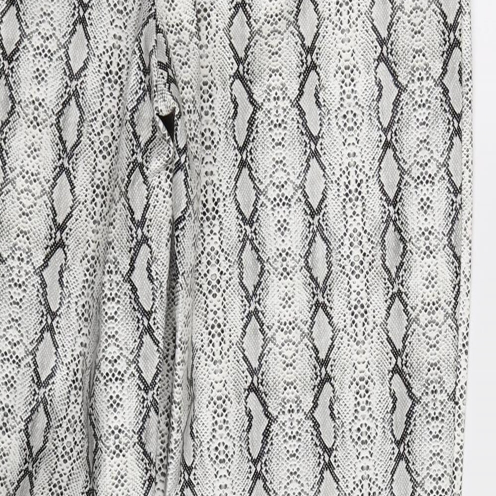 PRETTYLITTLETHING Womens Multicoloured Animal Print  Jegging Trousers Size 12 L30 in - Faux Leather