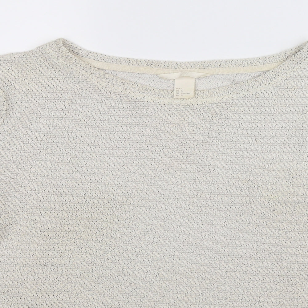H&M Womens Grey   Pullover Sweatshirt Size L