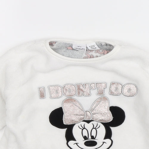 Primark Girls White  Fleece Pullover Sweatshirt Size 9-10 Years  - Minnie Mouse