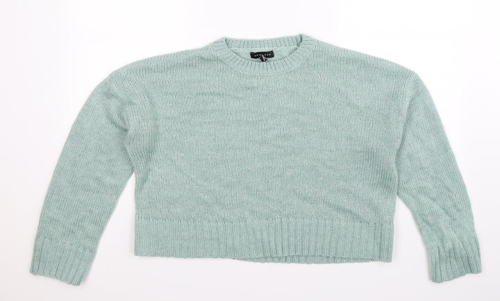 New Look Womens Green Knit Pullover Jumper Size M