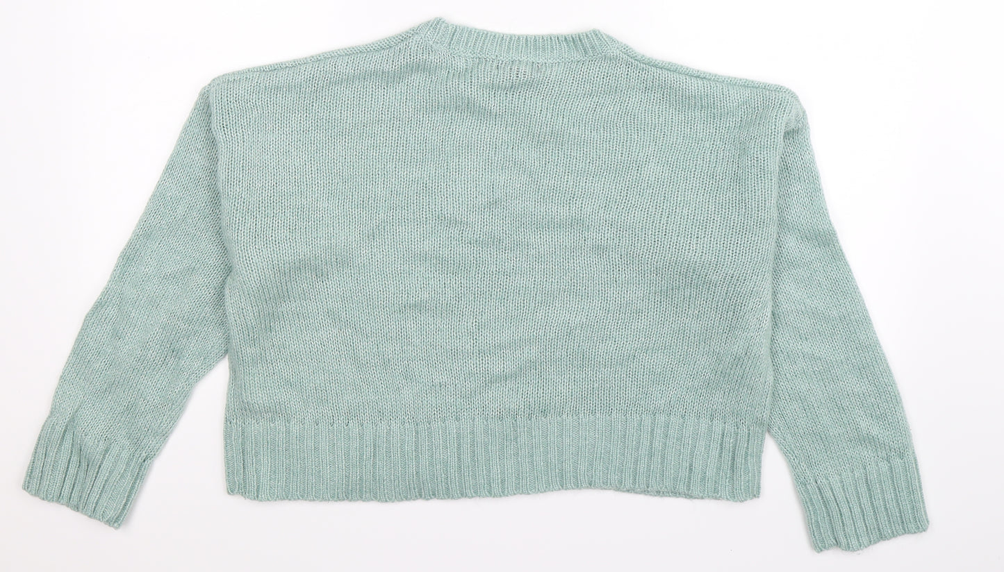 New Look Womens Green  Knit Pullover Jumper Size M