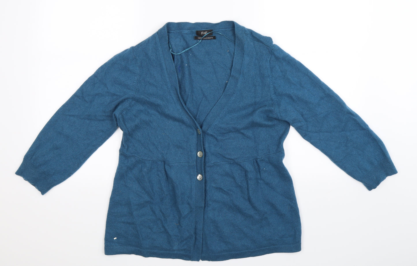F&F Womens Blue  Knit Cardigan Jumper Size 18