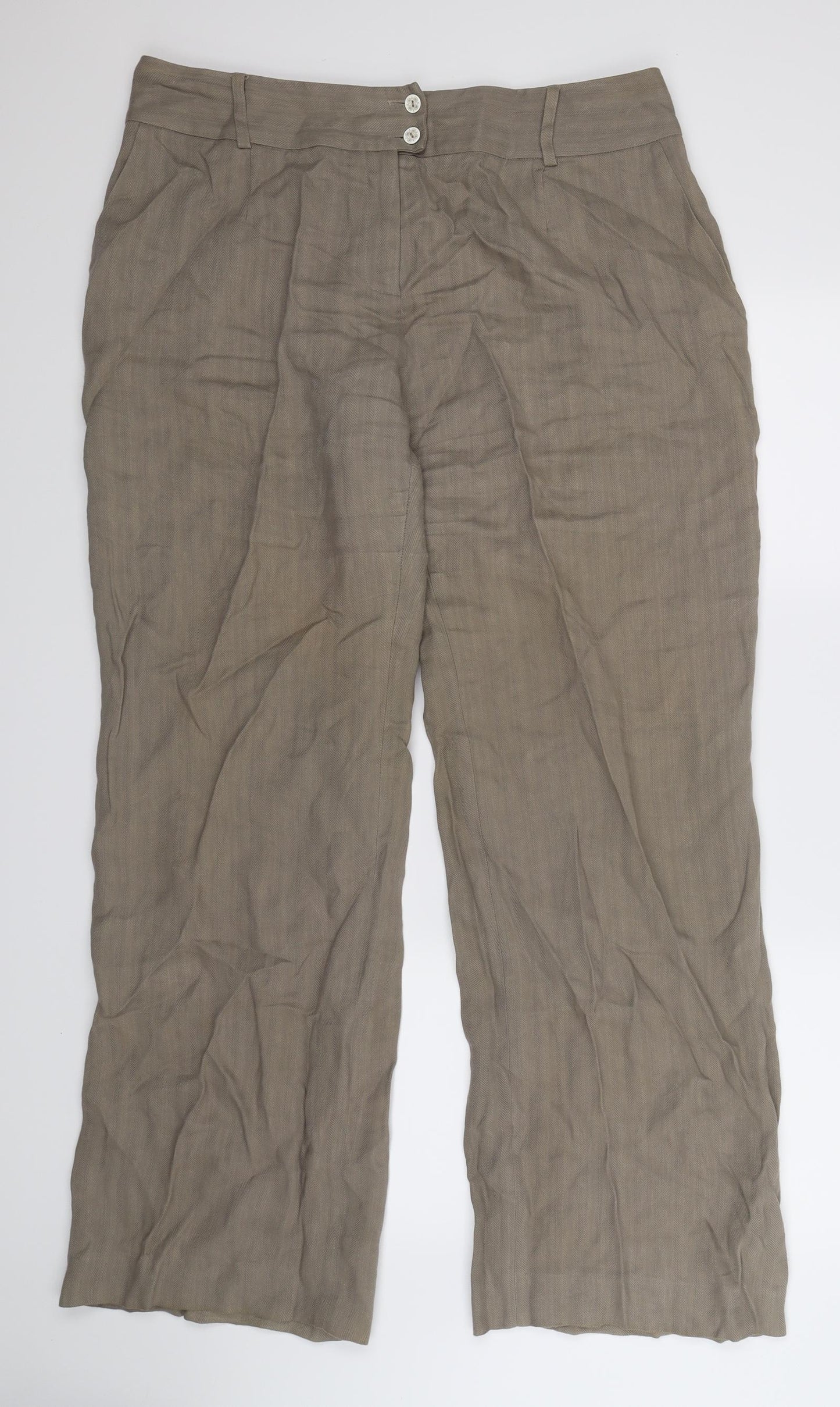 Paul Costelloe Womens Beige   Trousers  Size 16 L32 in