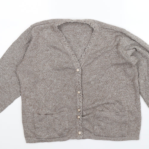 Merry Gold Womens Beige  Knit Cardigan Jumper Size S