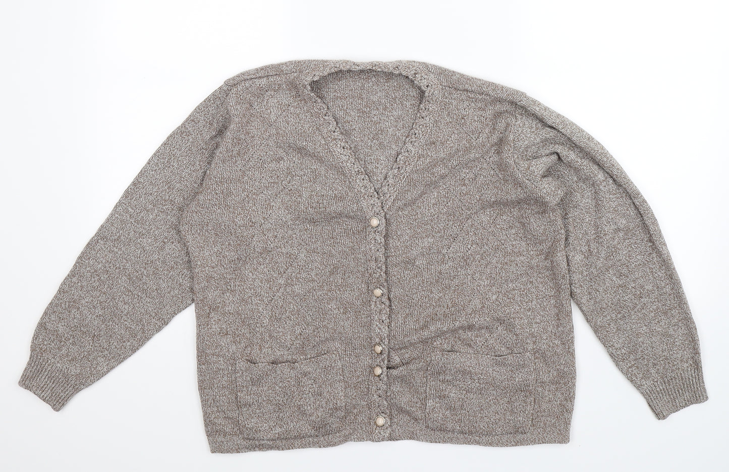 Merry Gold Womens Beige  Knit Cardigan Jumper Size S