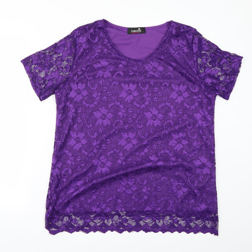 Nouvelle Womens Purple   Basic Blouse Size 16