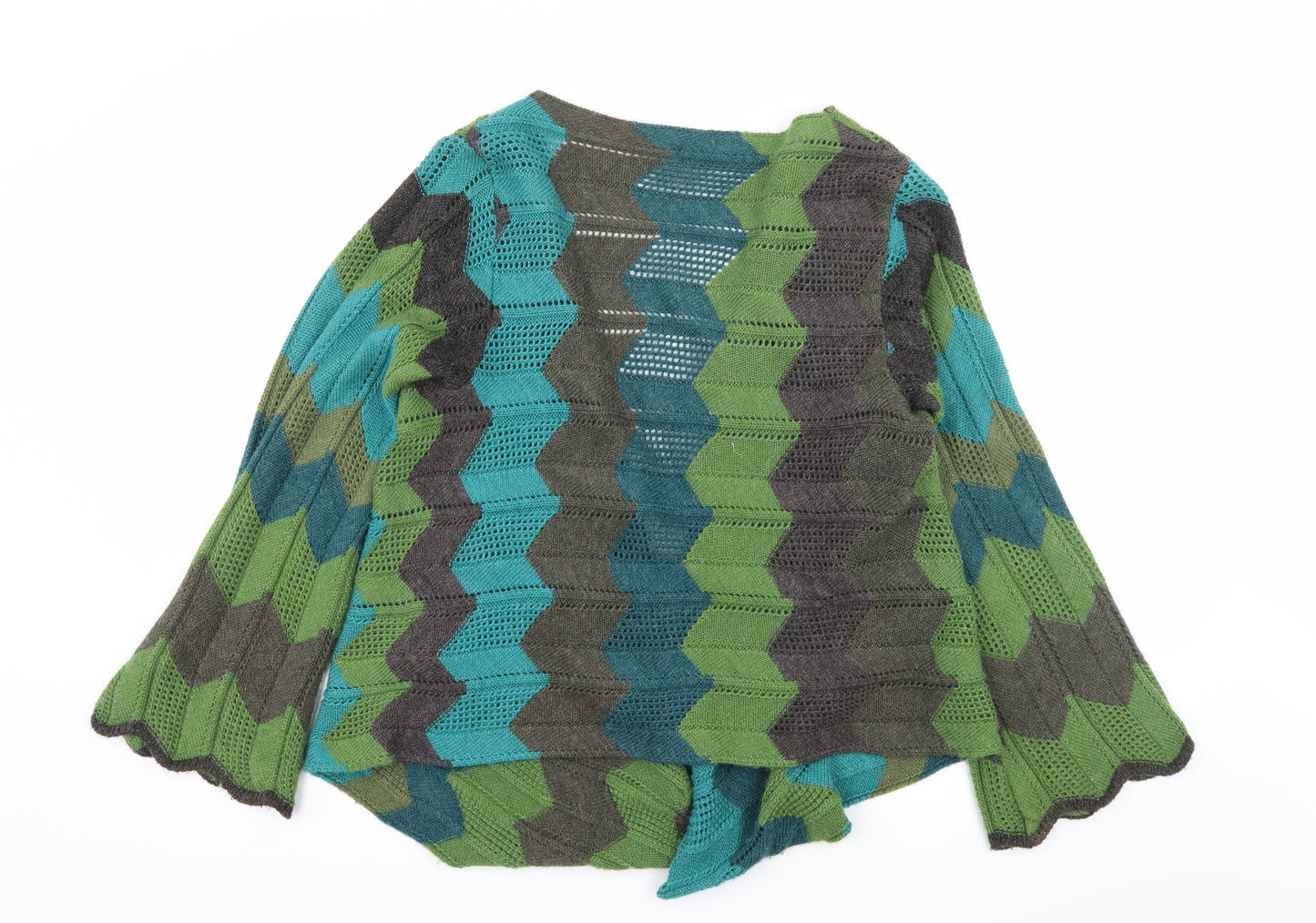 Principles Womens Green Striped Knit Cardigan Jumper Size L