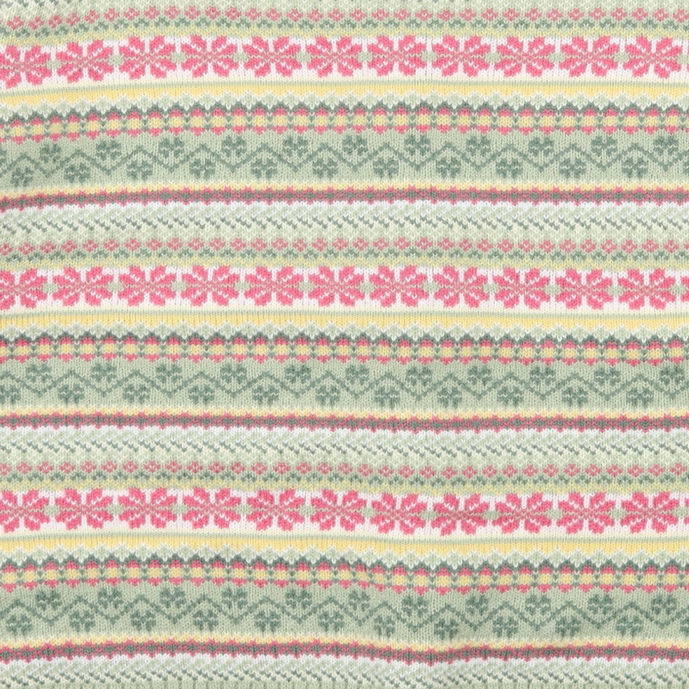 Country Rose Womens Green Striped Knit Cardigan Jumper Size L