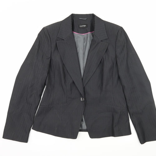 George Womens Grey Striped  Jacket Suit Jacket Size 14