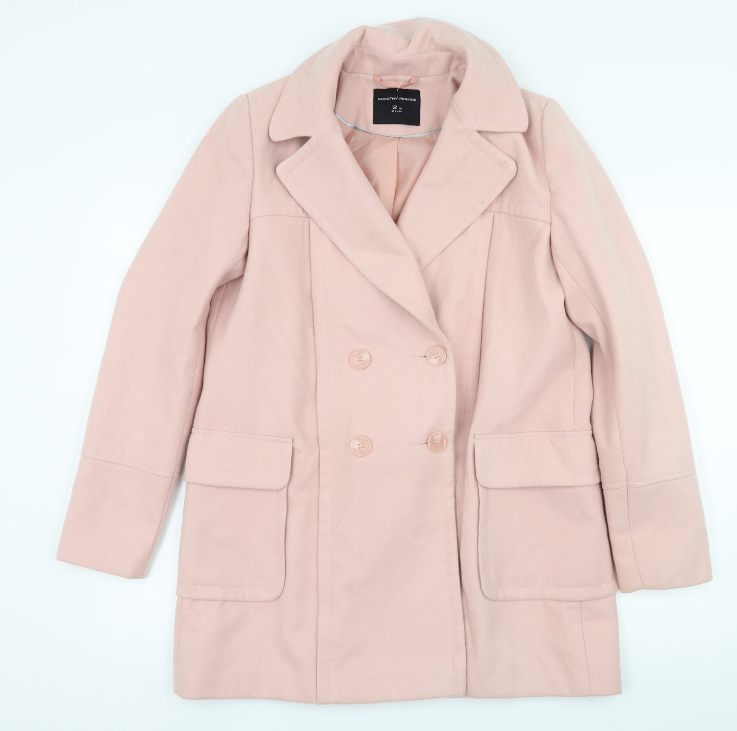 Dorothy Perkins Womens Pink   Overcoat Coat Size 12