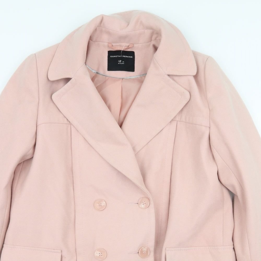 Dorothy Perkins Womens Pink   Overcoat Coat Size 12