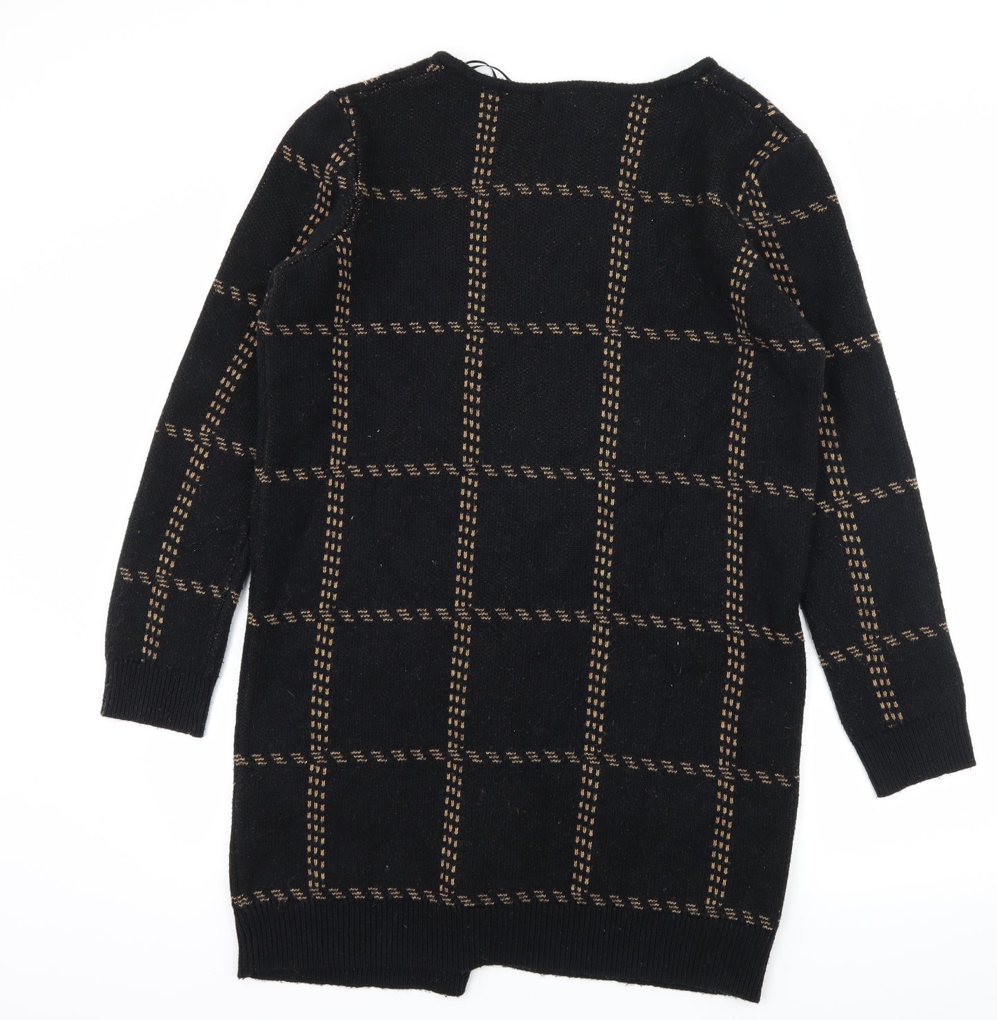 George Womens Black Check Knit Cardigan Jumper Size 14