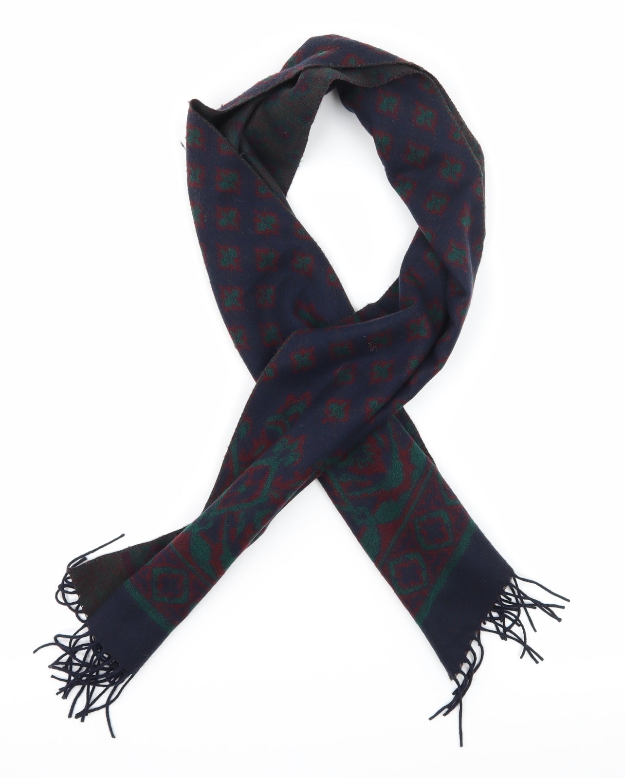 St Michael Womens Blue Geometric Knit  Scarf