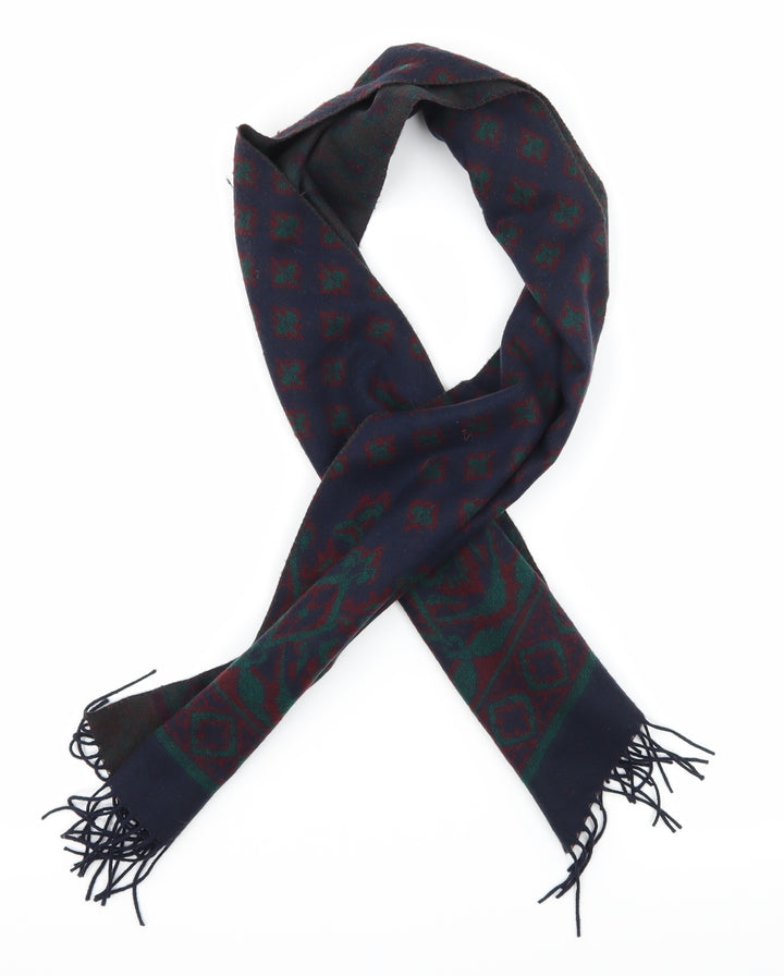 St Michael Womens Blue Geometric Knit  Scarf