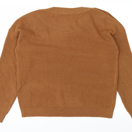 Brave Soul Womens Brown  Knit Pullover Jumper Size S