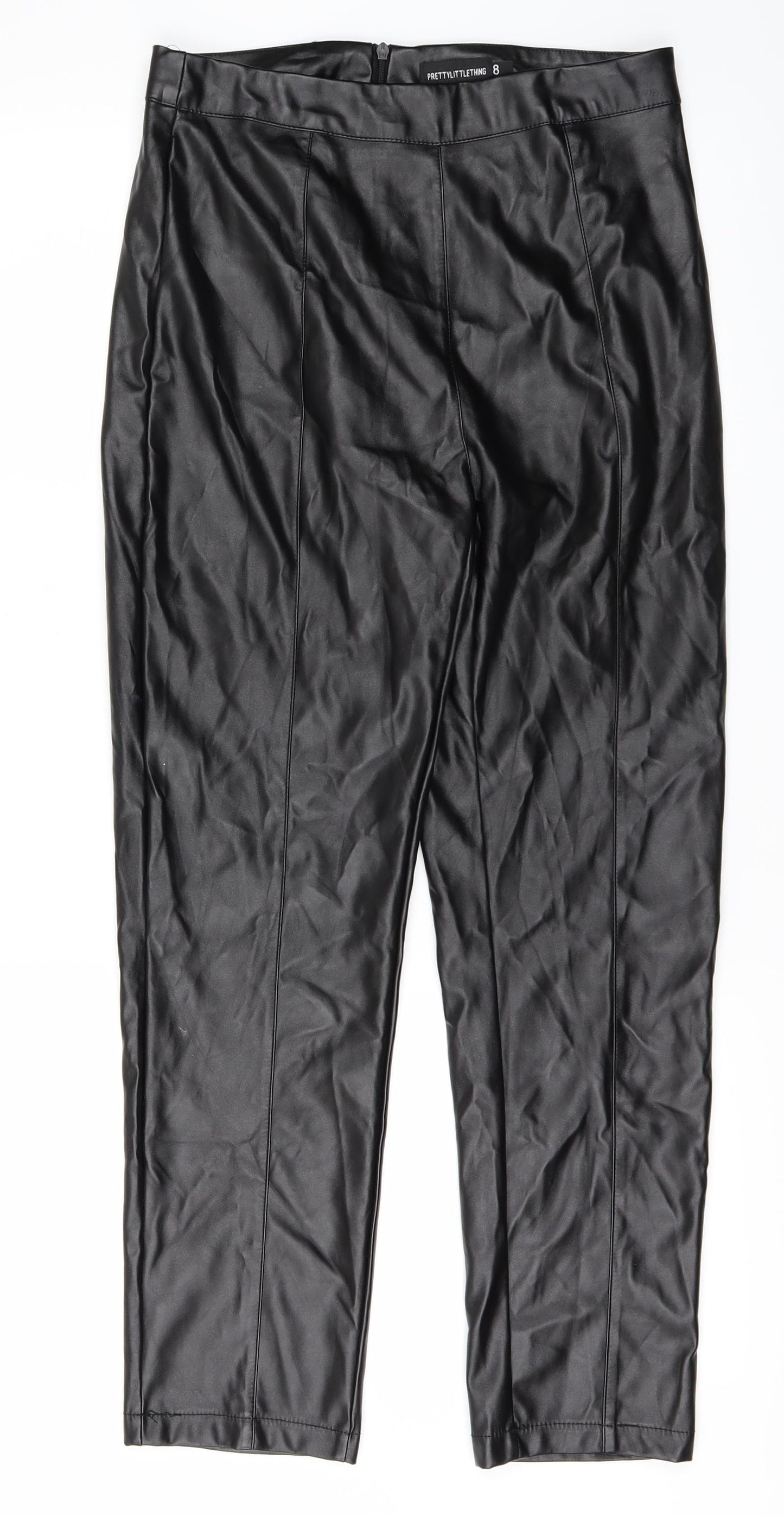 PRETTYLITTLETHING Womens Black   Trousers  Size 8 L25 in