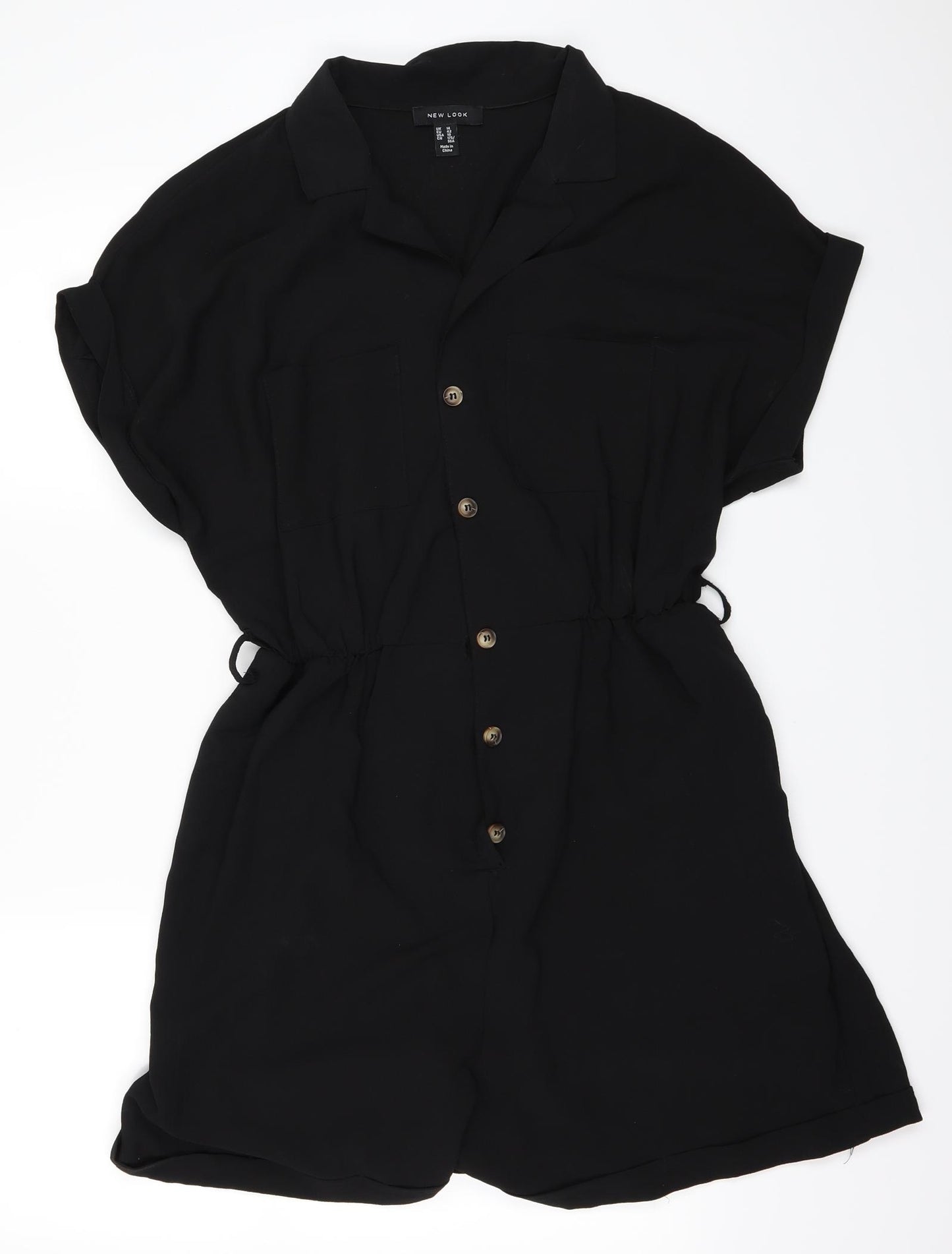 New Look Womens Black   Bodysuit One-Piece Size 14