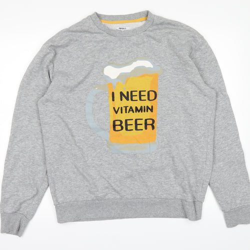 pep&co Mens Grey   Pullover Jumper Size L