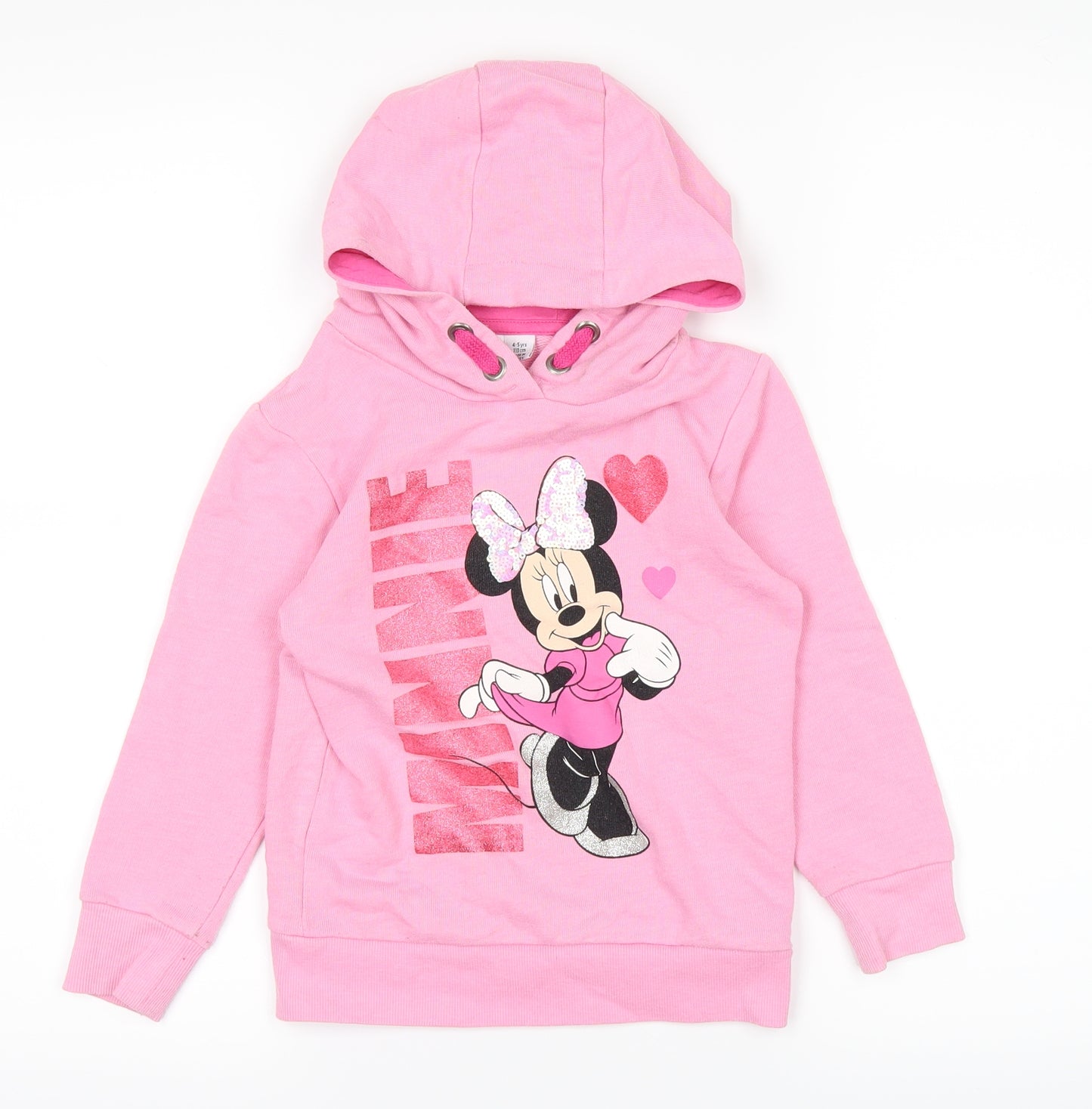 Primark Girls Pink   Pullover Hoodie Size 4-5 Years  - Disney