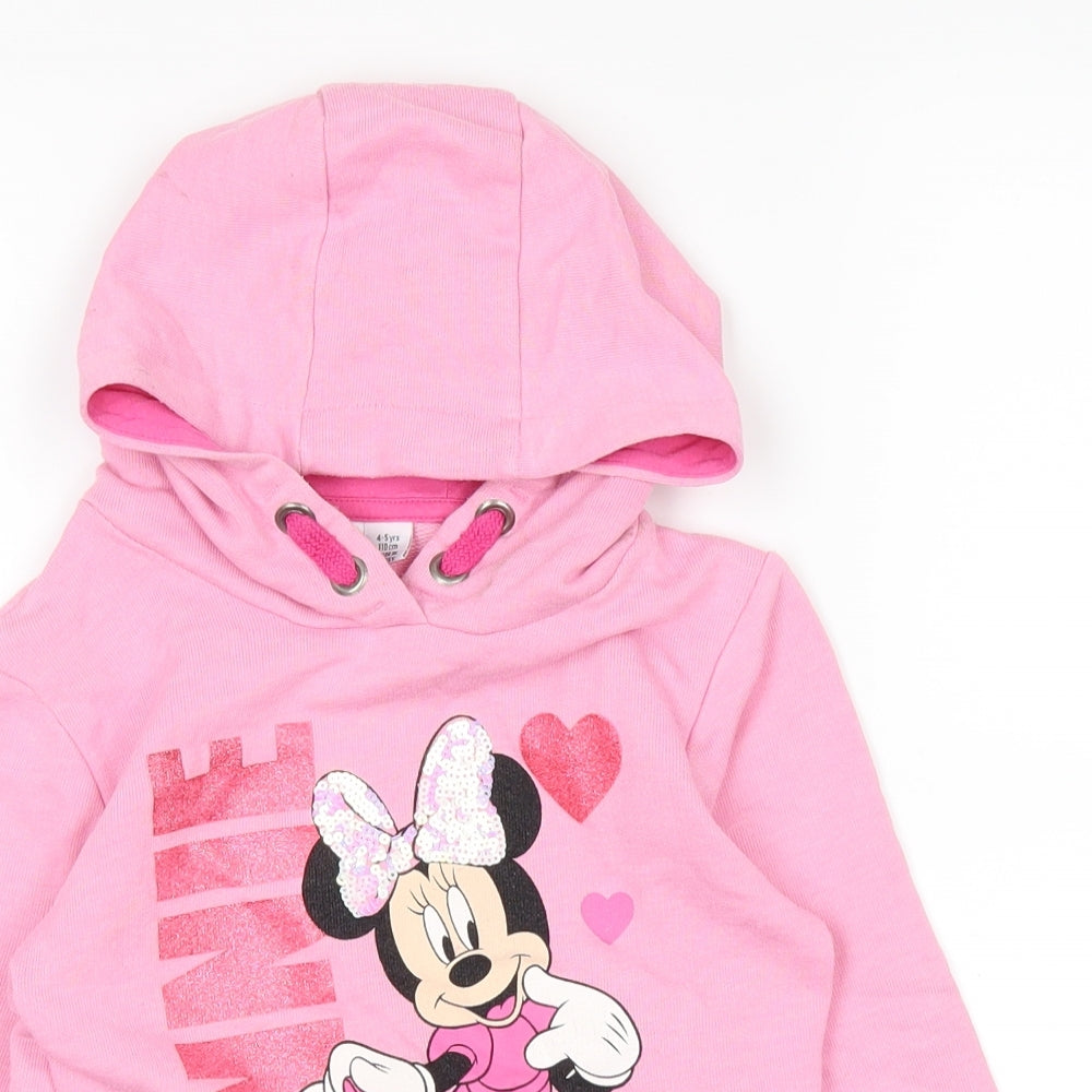 Primark Girls Pink   Pullover Hoodie Size 4-5 Years  - Disney