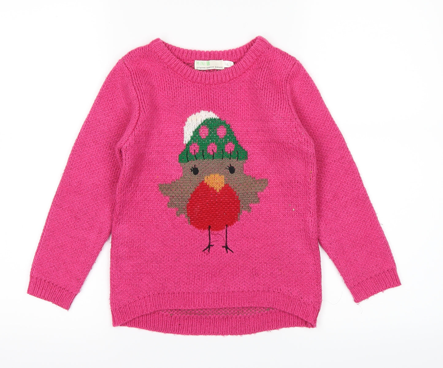 BHS Girls Pink   Pullover Jumper Size 5-6 Years