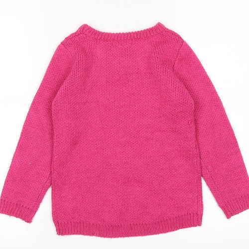 BHS Girls Pink   Pullover Jumper Size 5-6 Years